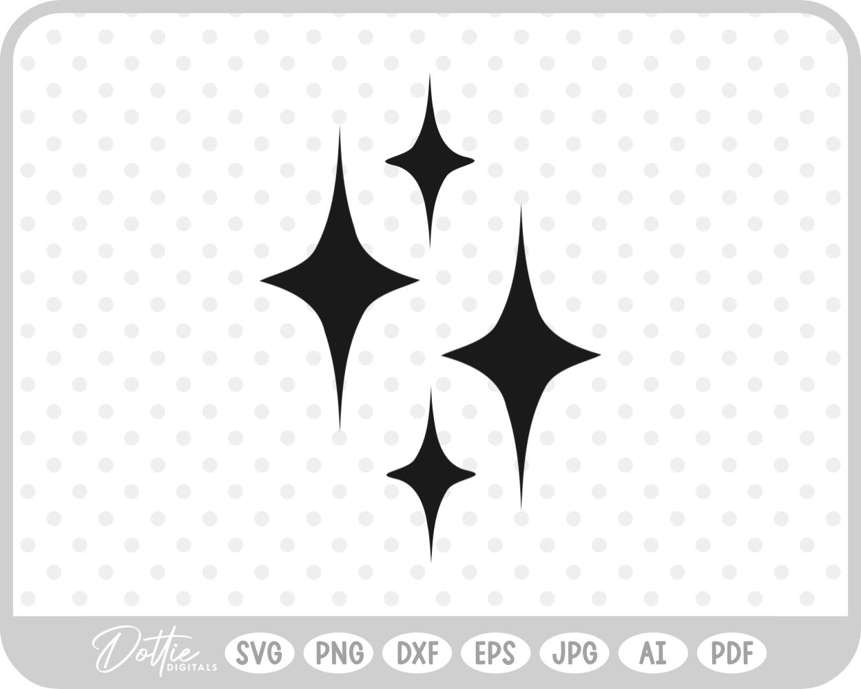 Sparkle Stars SVG PNG DXF – Cricut Silhouette Cutting File