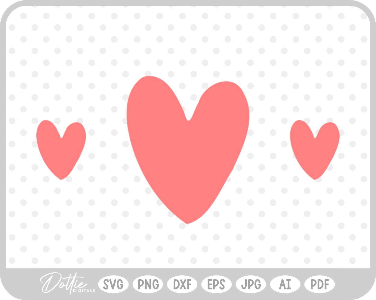 Three Hearts SVG PNG DXF – Cricut Silhouette Cutting File