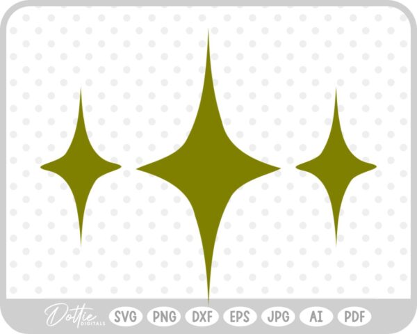 Three Sparkles SVG PNG DXF – Cricut Silhouette Cutting File