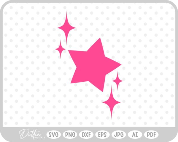 Star and Sparkles SVG PNG DXF – Cricut Silhouette Cutting File