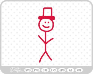 Stick Man in Hat Doodle SVG PNG DXF – Cricut Silhouette Cutting File
