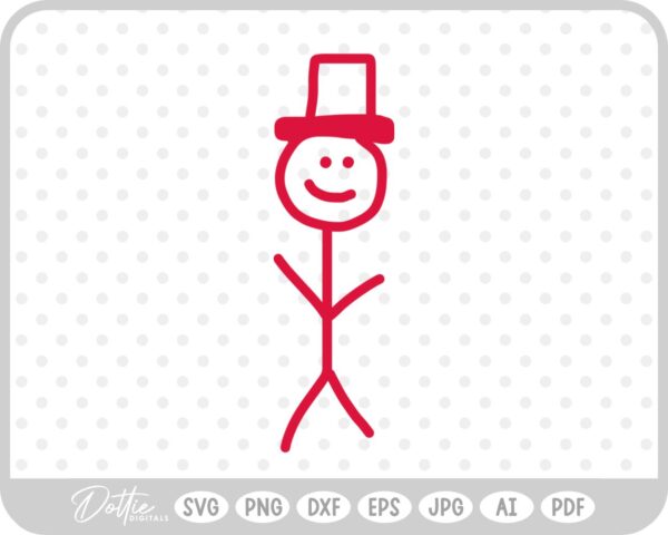Stick Man in Hat Doodle SVG PNG DXF – Cricut Silhouette Cutting File