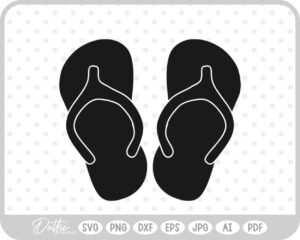 Flip Flops Slippers Summer Vacay Shoes SVG PNG DXF – Cricut Silhouette Cutting File