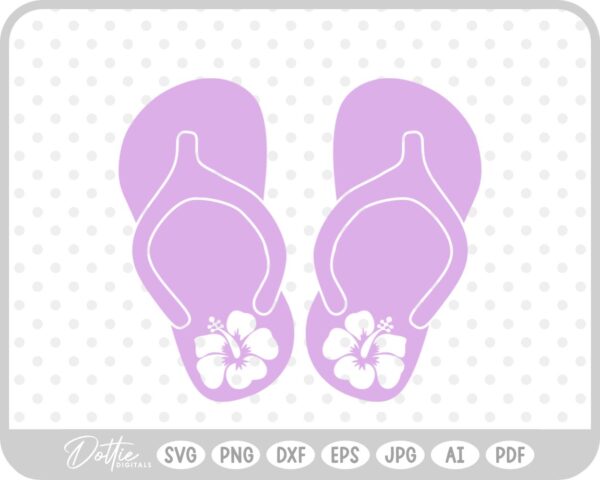 Flip Flops Slippers Summer Vacay Shoes SVG PNG DXF – Cricut Silhouette Cutting File