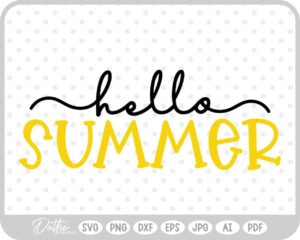Hello Summer Sun Vacay SVG PNG DXF – Cricut Silhouette Cutting File