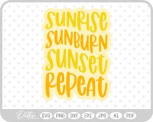 Sunrise Sunburn Sunset Sun SVG PNG DXF – Cricut Silhouette Cutting File