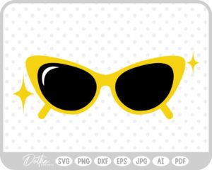 Cat Eye Sunglasses Summer SVG PNG DXF – Cricut Silhouette Cutting File