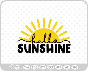 Hello Sunshine Summer Sun SVG PNG DXF – Cricut Silhouette Cutting File