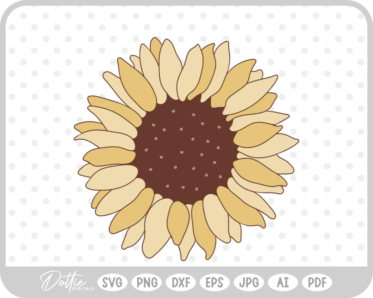 Sunflower  SVG PNG DXF – Cricut Silhouette Cutting File