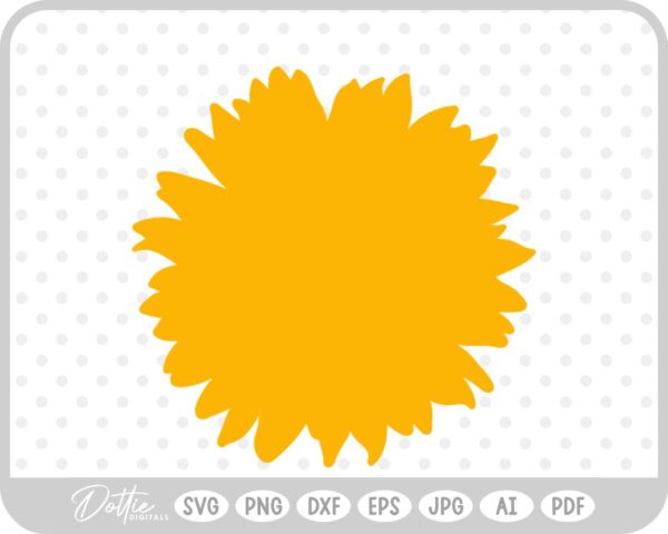 Sunflower Head Shape SVG PNG DXF – Cricut Silhouette Cutting File