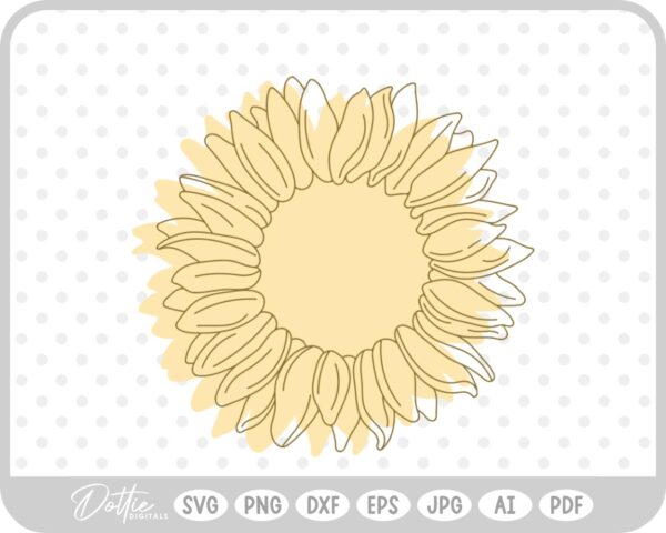 Minimalist Sunflower SVG PNG DXF – Cricut Silhouette Cutting File