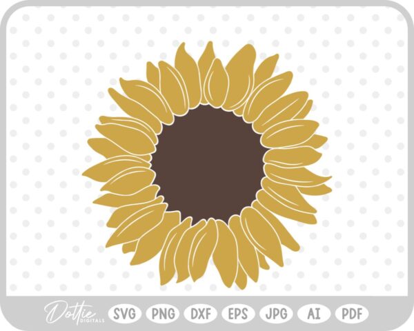 Sunflower Head SVG PNG DXF – Cricut Silhouette Cutting File