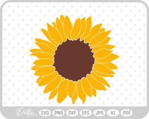 Sunflower Face SVG PNG DXF – Cricut Silhouette Cutting File
