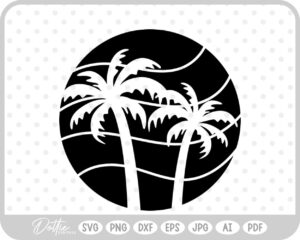 Palm Tree Tropical Plant Summer Vacay Sunset SVG PNG DXF – Cricut Silhouette Cutting File