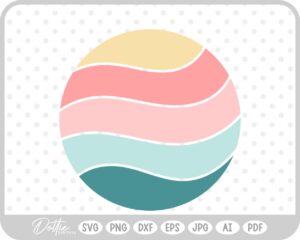 Wavy Color Background Sunset SVG PNG DXF – Cricut Silhouette Cutting File