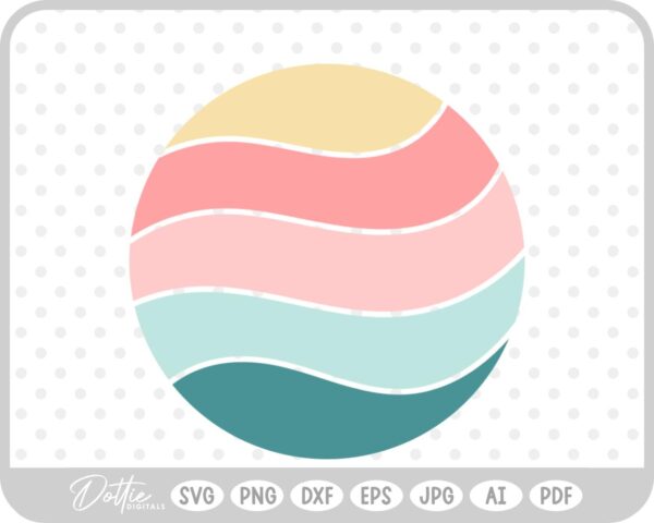 Wavy Color Background Sunset SVG PNG DXF – Cricut Silhouette Cutting File