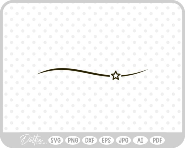 Swoosh Line with Star Outline SVG PNG DXF – Cricut Silhouette Cutting File