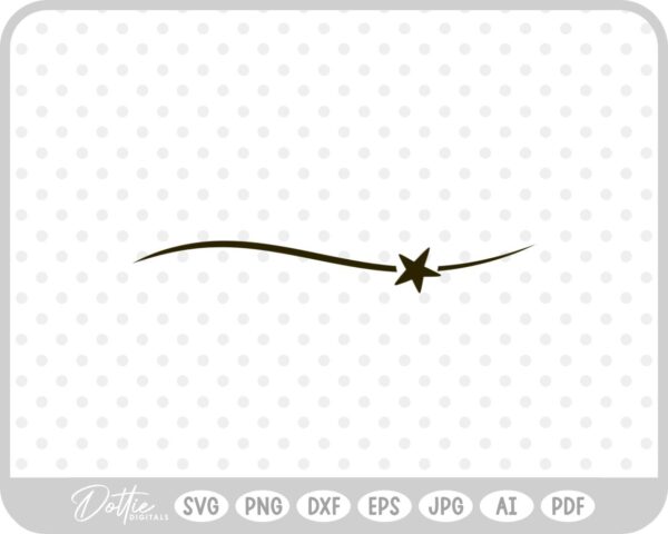 Swoosh Line Star SVG PNG DXF – Cricut Silhouette Cutting File