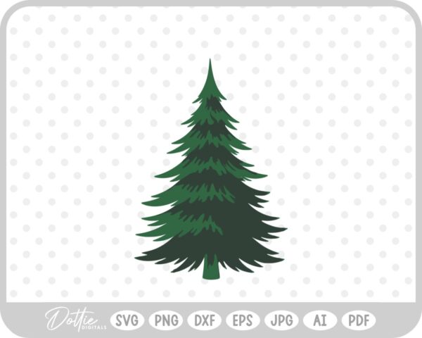 Pine Tree Forest Winter Spruce Christmas SVG PNG DXF – Cricut Silhouette Cutting File