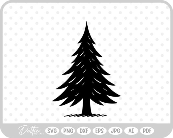 Pine Tree Forest Winter Spruce Christmas SVG PNG DXF – Cricut Silhouette Cutting File