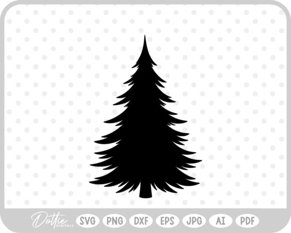 Pine Tree Forest Winter Spruce Christmas SVG PNG DXF – Cricut Silhouette Cutting File