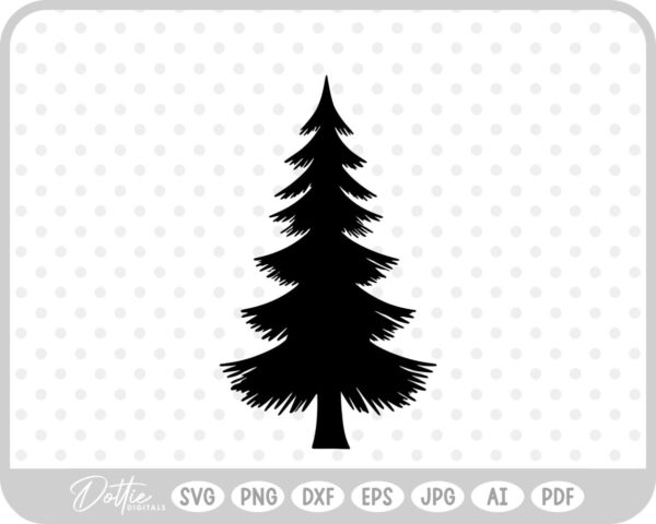 Pine Tree Forest Winter Spruce Christmas SVG PNG DXF – Cricut Silhouette Cutting File