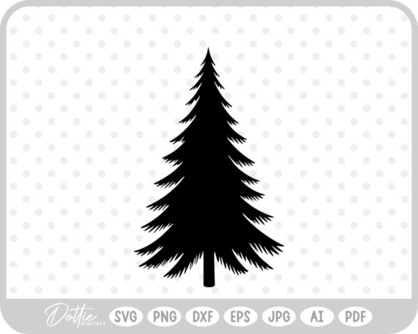 Pine Tree Forest Winter Spruce Christmas SVG PNG DXF – Cricut Silhouette Cutting File