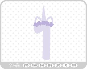 Unicorn Number 1 One SVG PNG DXF – Cricut Silhouette Cutting File