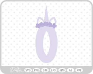 Unicorn Number 0 Zero SVG PNG DXF – Cricut Silhouette Cutting File