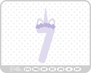 Unicorn Number 7 Seven SVG PNG DXF – Cricut Silhouette Cutting File