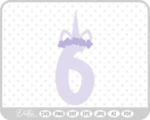 Unicorn Number 5 Five SVG PNG DXF – Cricut Silhouette Cutting File