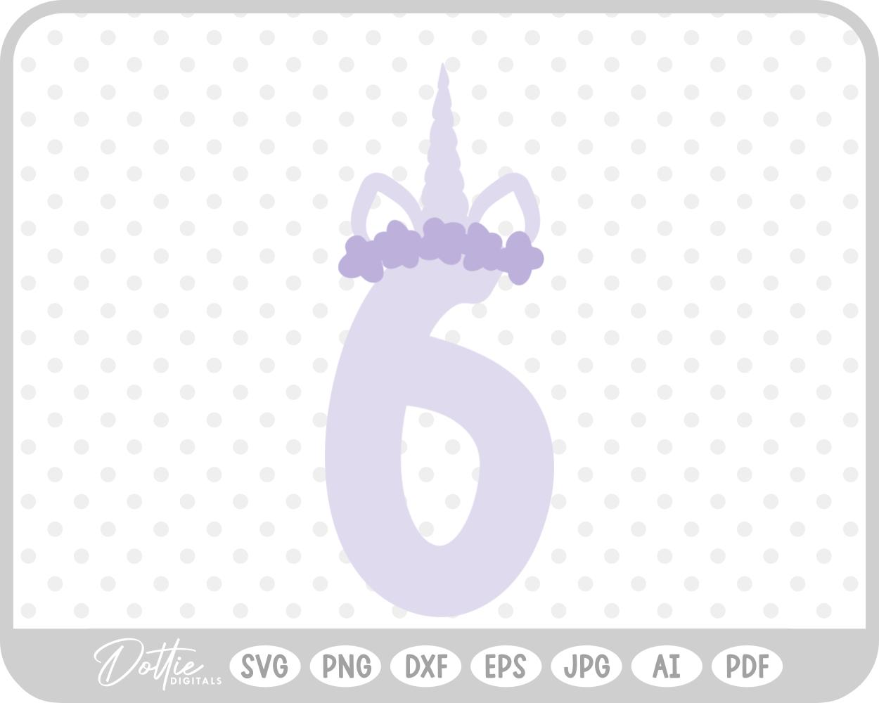 Unicorn Number 5 Five SVG PNG DXF – Cricut Silhouette Cutting File