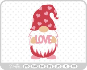 Gonk Gnome Love Heart Valentine's Day SVG PNG DXF – Cricut Silhouette Cutting File