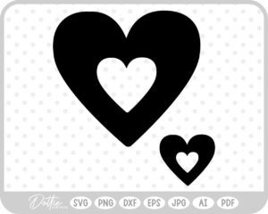 Double Hearts SVG PNG DXF – Cricut Silhouette Cutting File