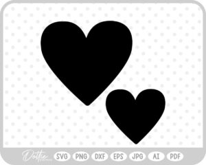 2 Hearts SVG PNG DXF – Cricut Silhouette Cutting File