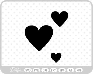 3 Hearts SVG PNG DXF – Cricut Silhouette Cutting File