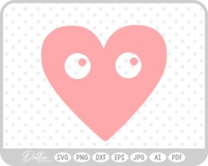 Heart with Eyes SVG PNG DXF – Cricut Silhouette Cutting File