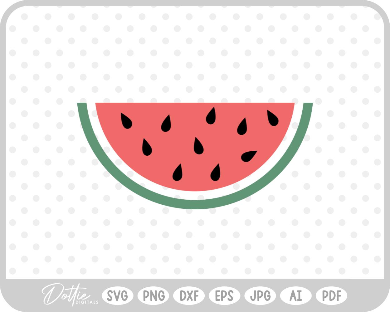 Seeded Watermelon Slice SVG PNG DXF – Cricut Silhouette Cutting File