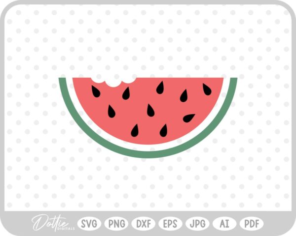 Bitten Watermelon Slice SVG PNG DXF – Cricut Silhouette Cutting File