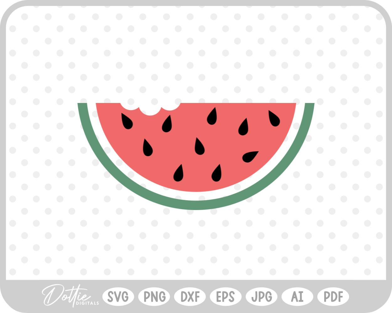 Bitten Watermelon Slice SVG PNG DXF – Cricut Silhouette Cutting File