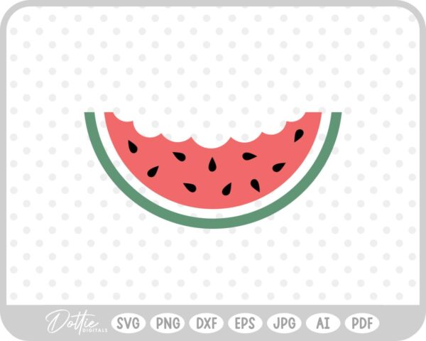 Bite Marks Watermelon Slice SVG PNG DXF – Cricut Silhouette Cutting File