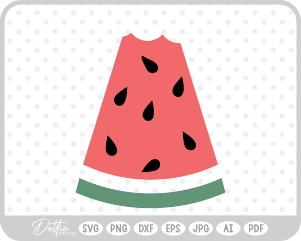 Bite Marks Watermelon Slice SVG PNG DXF – Cricut Silhouette Cutting File