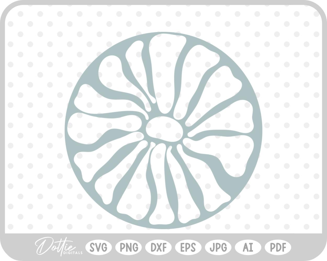Wavy Boho Abstract Flower SVG PNG DXF – Cricut Silhouette Cutting File