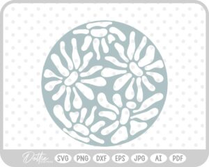 Wavy Boho Abstract Flower SVG PNG DXF – Cricut Silhouette Cutting File