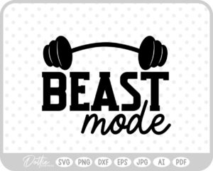 Beast Mode Quote Weights Gym Dumbbell Fitness Weightlifting SVG PNG DXF – Cricut Silhouette Cutting File