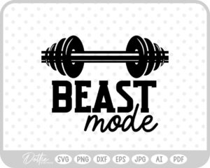 Beast Mode Quote Weights Gym Dumbbell Fitness Weightlifting SVG PNG DXF – Cricut Silhouette Cutting File