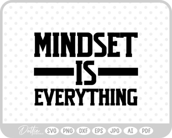 Mindset is Everything Quote Weights Gym Dumbbell Fitness SVG PNG DXF – Cricut Silhouette Cutting File