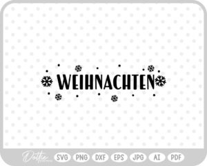 Frohe Weihnachten Christmas Script Snowflakes SVG PNG DXF – Cricut Silhouette Cutting File