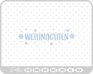 Frohe Weihnachten Christmas Script Snowflakes SVG PNG DXF – Cricut Silhouette Cutting File