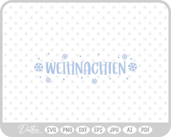 Frohe Weihnachten Christmas Script Snowflakes SVG PNG DXF – Cricut Silhouette Cutting File